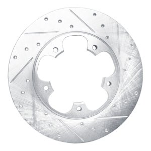 Ford Transit-150 Brake Rotor (1) - Rear Right - R1 Concepts - Drilled & Slotted - Silver - `15-`25
